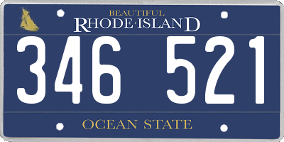 RI license plate 346521
