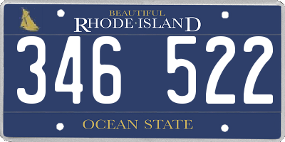 RI license plate 346522