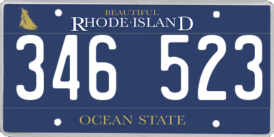 RI license plate 346523