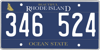 RI license plate 346524