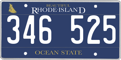 RI license plate 346525