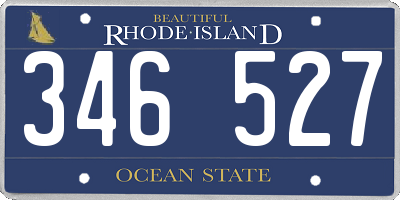 RI license plate 346527