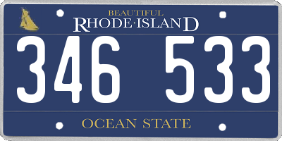 RI license plate 346533