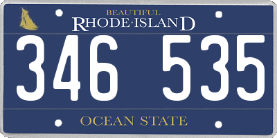 RI license plate 346535