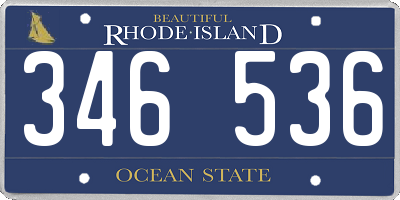 RI license plate 346536