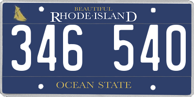 RI license plate 346540