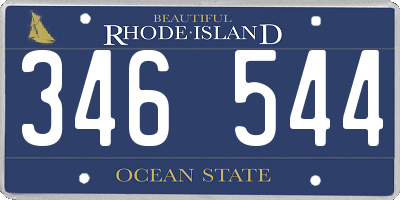 RI license plate 346544