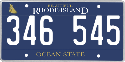 RI license plate 346545