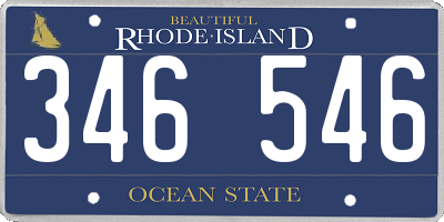 RI license plate 346546