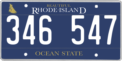 RI license plate 346547