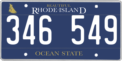 RI license plate 346549