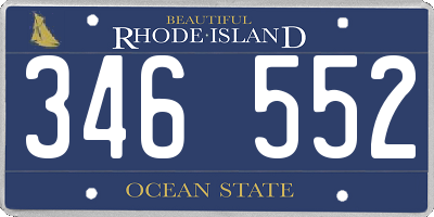 RI license plate 346552