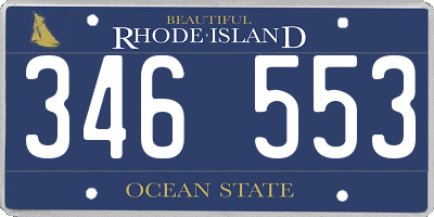 RI license plate 346553