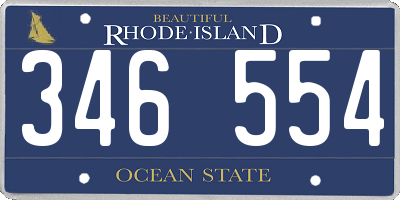 RI license plate 346554