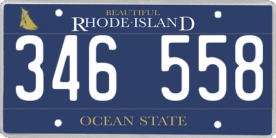 RI license plate 346558