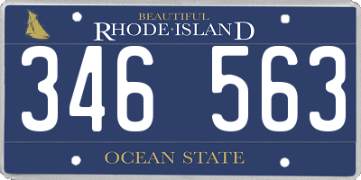 RI license plate 346563