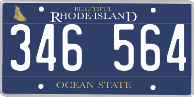 RI license plate 346564