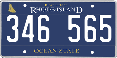 RI license plate 346565
