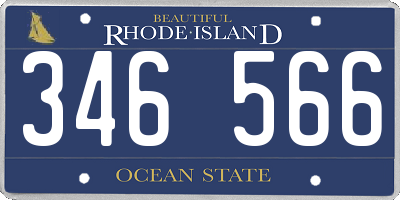 RI license plate 346566