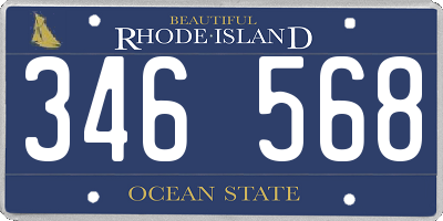 RI license plate 346568