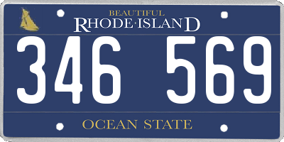 RI license plate 346569