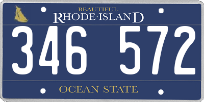 RI license plate 346572