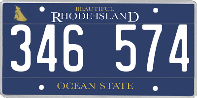 RI license plate 346574