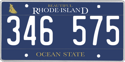 RI license plate 346575