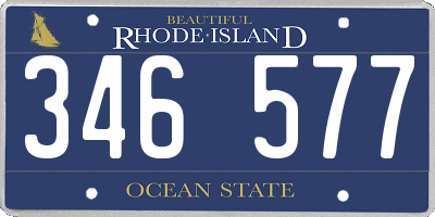 RI license plate 346577