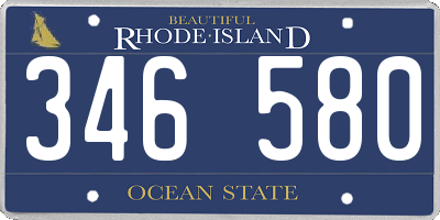 RI license plate 346580