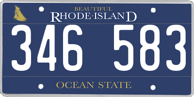 RI license plate 346583