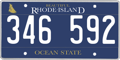 RI license plate 346592
