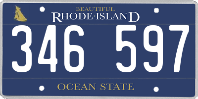 RI license plate 346597
