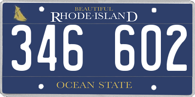 RI license plate 346602