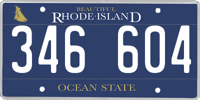 RI license plate 346604