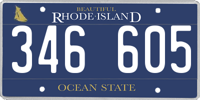 RI license plate 346605