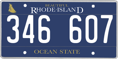 RI license plate 346607