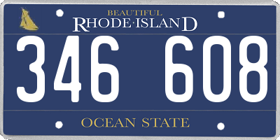 RI license plate 346608