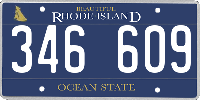 RI license plate 346609