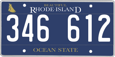 RI license plate 346612