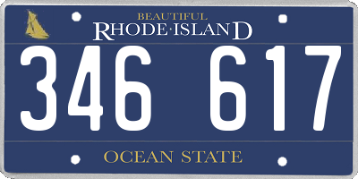 RI license plate 346617