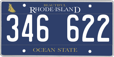 RI license plate 346622