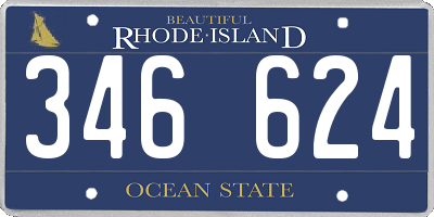 RI license plate 346624