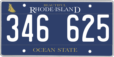 RI license plate 346625