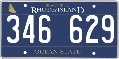 RI license plate 346629