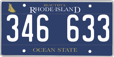 RI license plate 346633