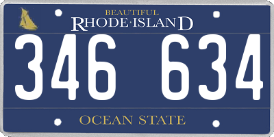 RI license plate 346634