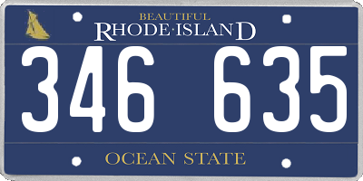 RI license plate 346635