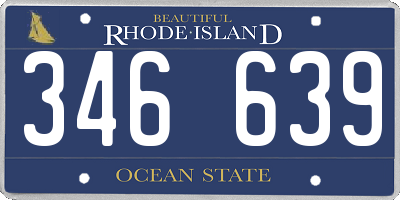 RI license plate 346639