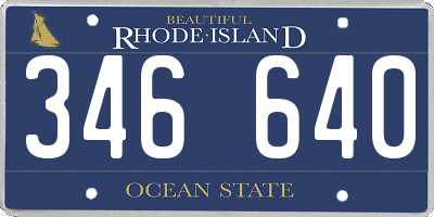 RI license plate 346640
